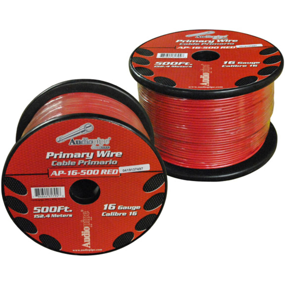 Audiopipe AP16500RD 16 Gauge 500Ft Primary Wire - Red – CE Showroom