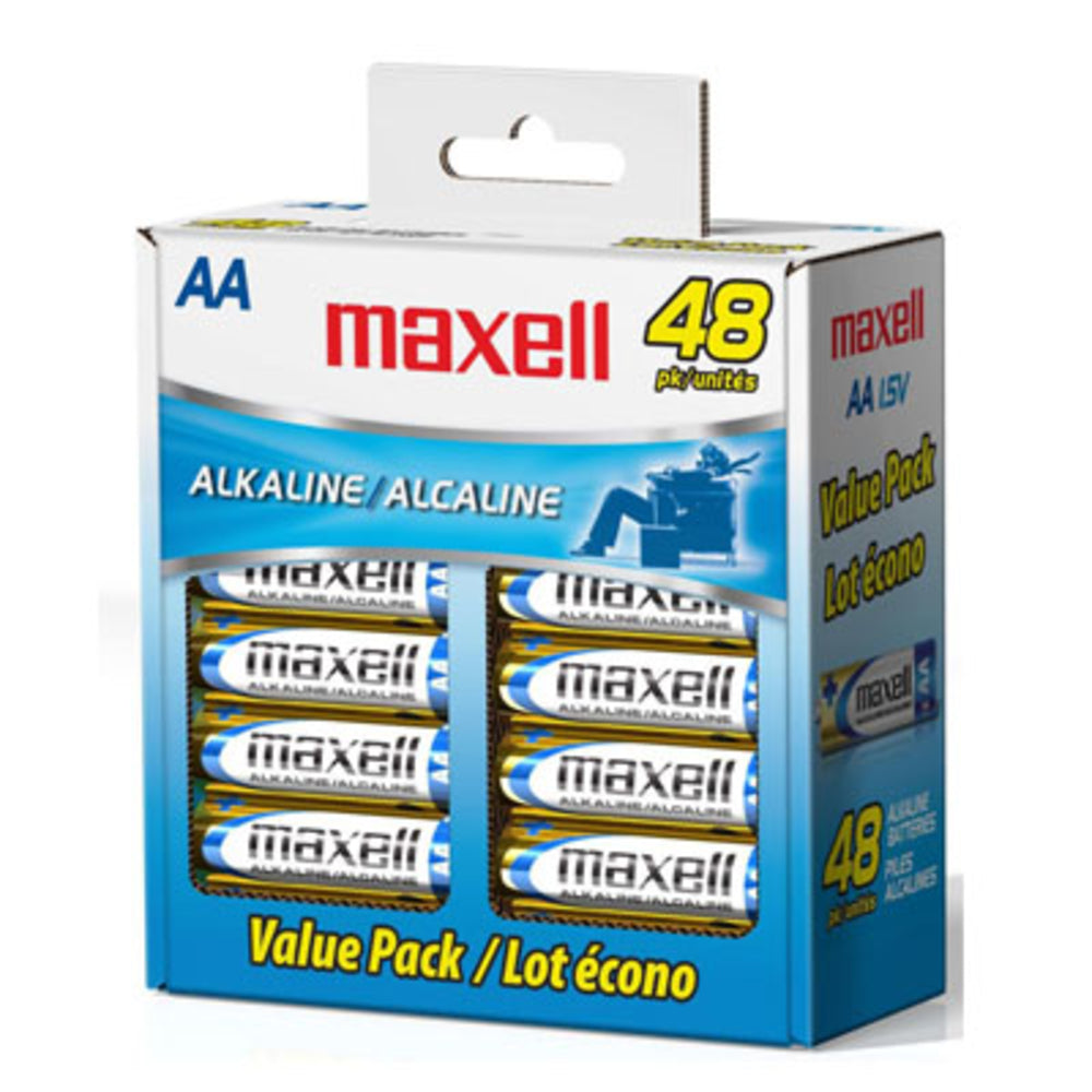 Maxell 723443 AA Alkaline Batteries 48-Pack Box Image 1