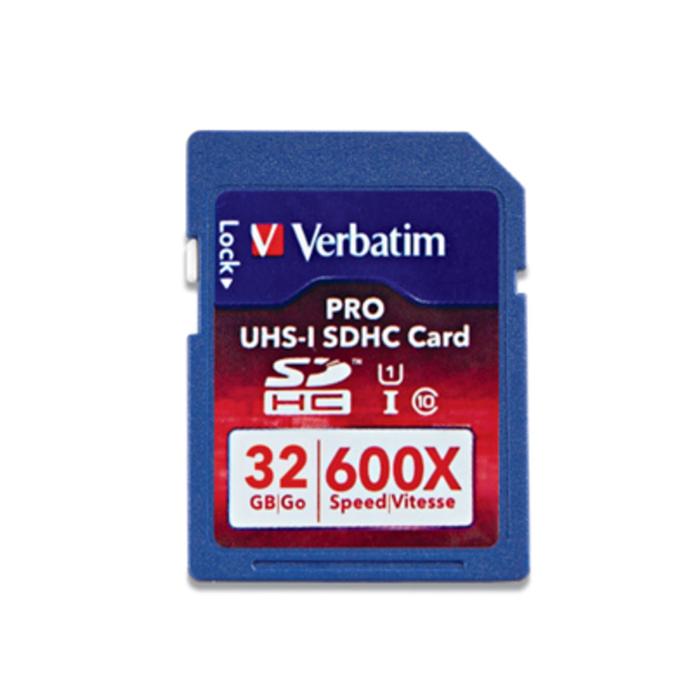 Verbatim 98047 Pro SDHC Memory Card 32GB 600X UHS-I Class 10 TAA Image 1