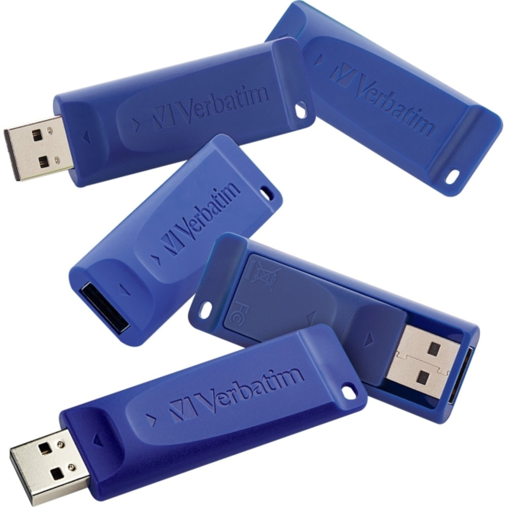 Verbatim 99121 USB Flash Drive 8GB Blue 5-Pack Image 1