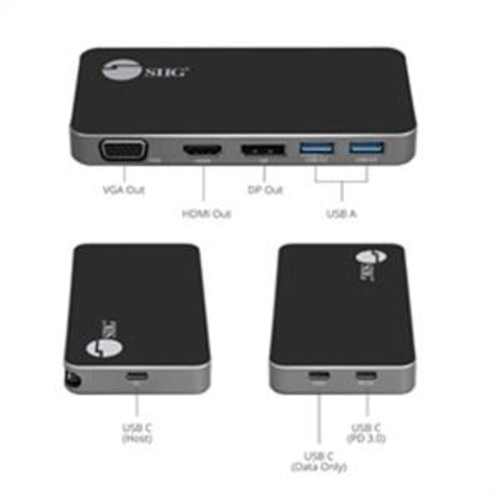 Siig Inc. Ju-Dk0D11-S1 Usb-C Mini Travel Docking Mst Triple Video Single 4K