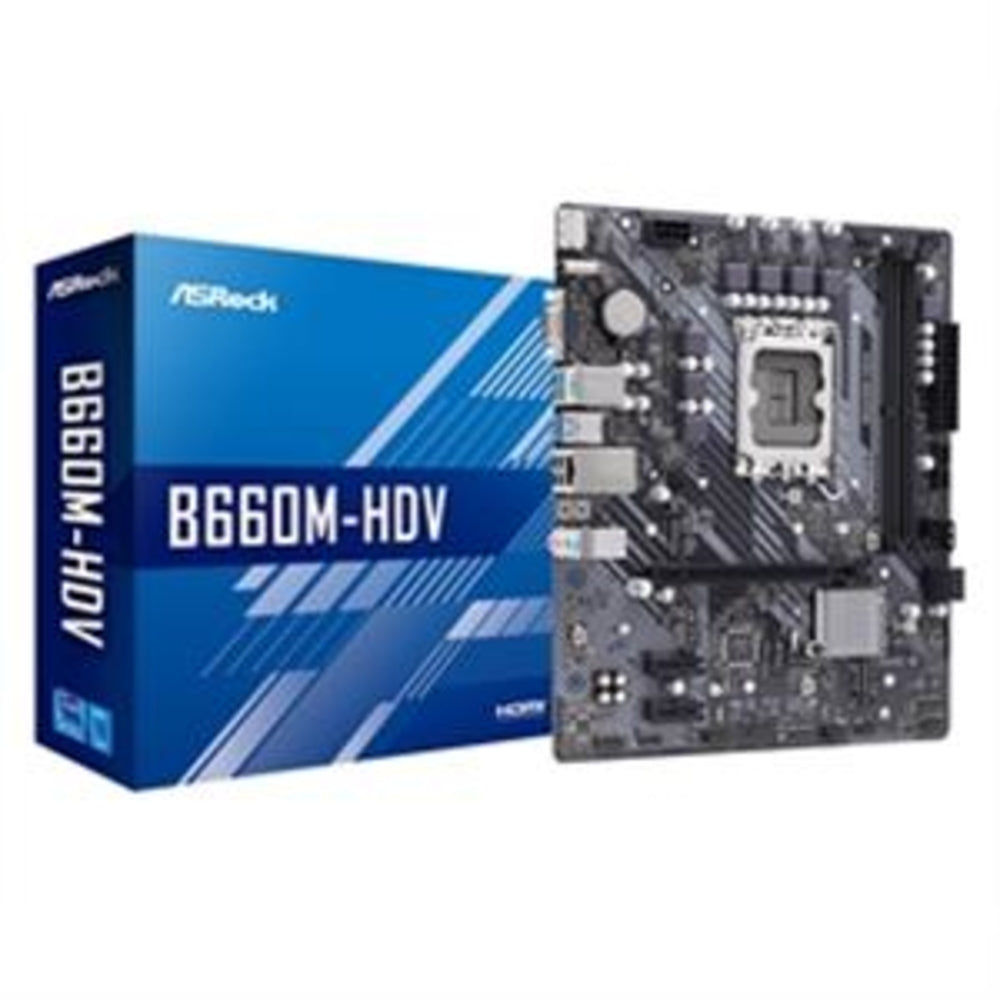 ASRock B660M-HDV Motherboard - Intel B660 LGA 1700, Micro ATX, PCIe, Max64Gb DDR4