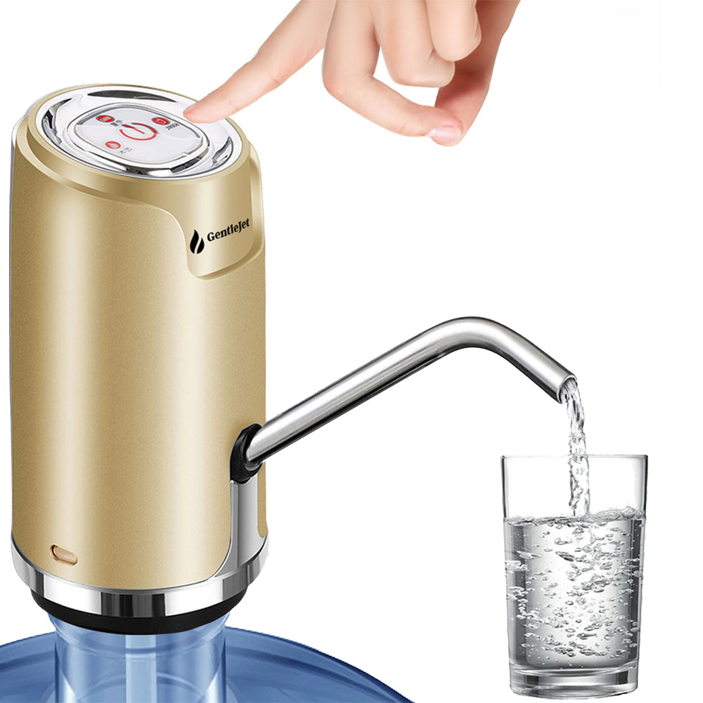 Drinking Water Dispenser for 5 Gallon Bottle, Electric Rechargeable Portable Water Dispenser, Type-C USB Charging - Gold