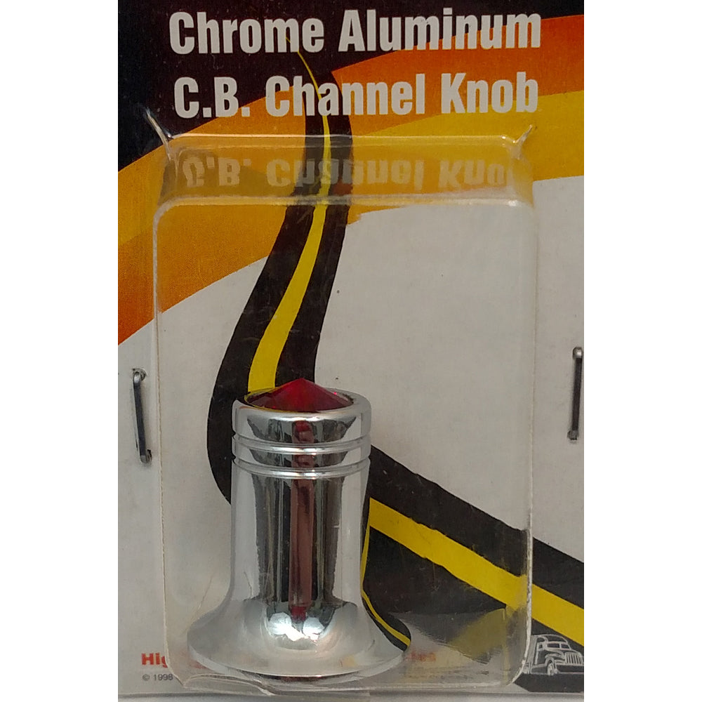 Barjan 04851525 Chrome Aluminum Jeweled Channel Knob Red Image 1