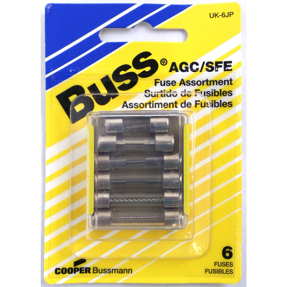 Barjan 058BPUK6JP Fuse Assortment AGC/SFE 6pc - AGC-5 15 30 & SFE-9 14 Image 1