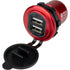 Sea-Dog 426504-1 Round Red Dual Usb Charger 1 Quick Charge Port + Image 1