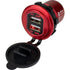 Sea-Dog 426504-1 Round Red Dual Usb Charger 1 Quick Charge Port +