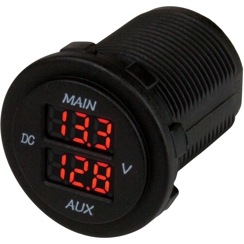 Sea-Dog 421616-1 Round Voltage Meter 5V-15Vdc Rainbow Dial Image 1