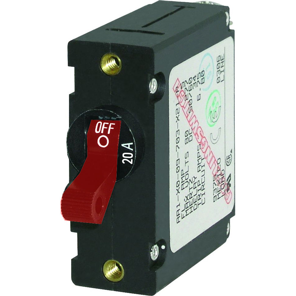 Blue Sea Systems 20A Single Pole Magnetic Circuit Breaker - 7213 AC/DC Image 1