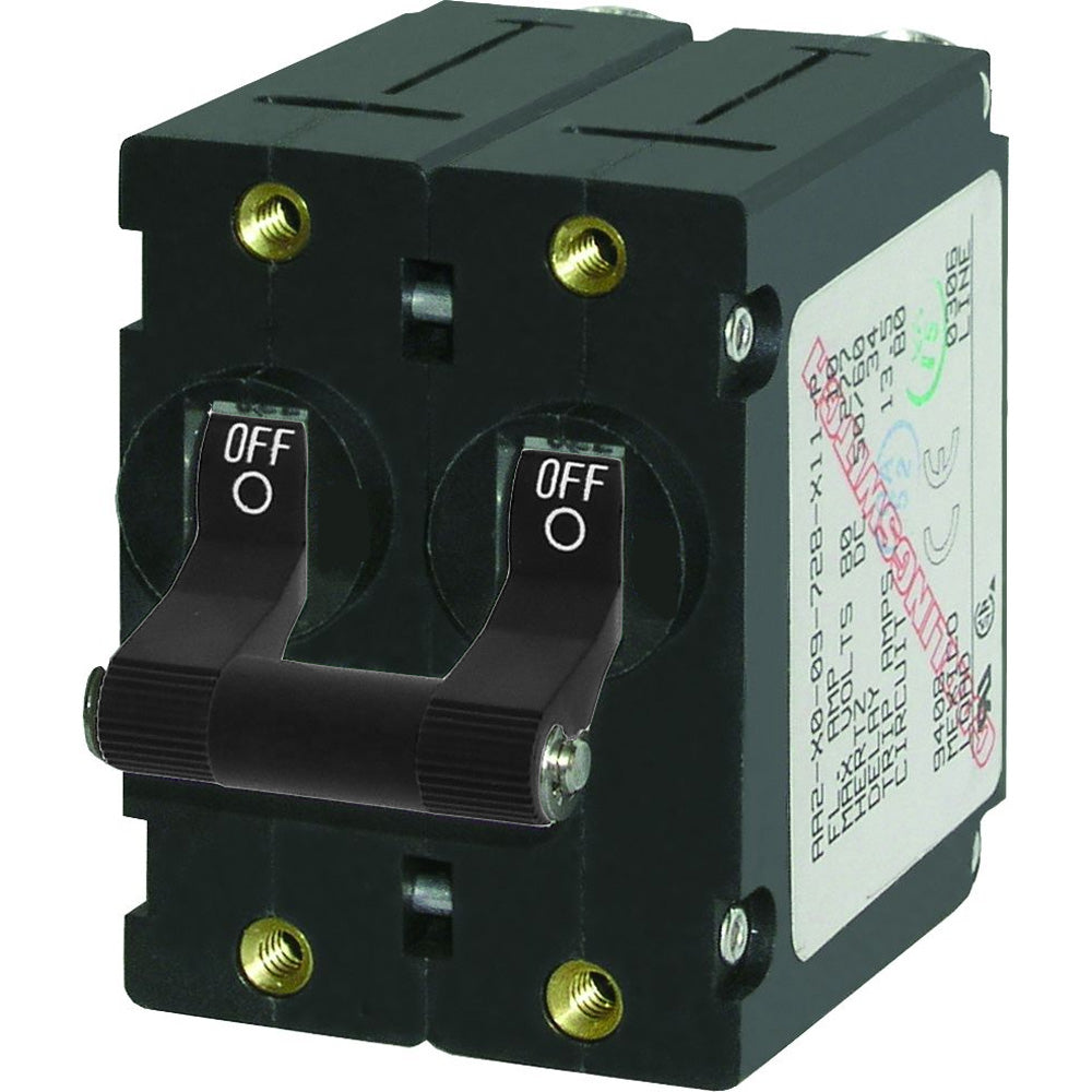 Blue Sea Systems 7349 A-Series 32A Black Double Pole Toggle Switch Image 1