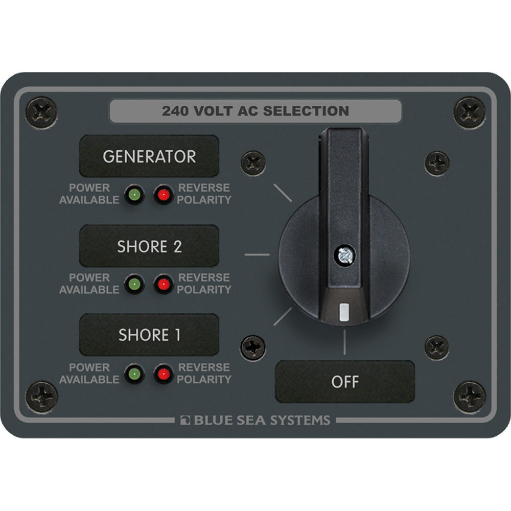 Blue Sea Systems 8361 Ac Rotary Switch Panel 65 Ampere 3 Positions Off Pole Image 1