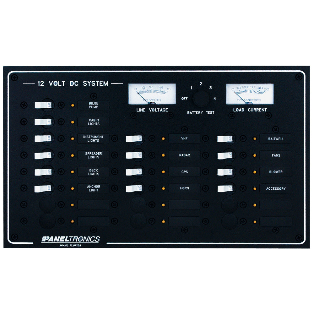 Paneltronics 9973210B Standard Dc 20 Position Breaker Panel And Meter Image 1