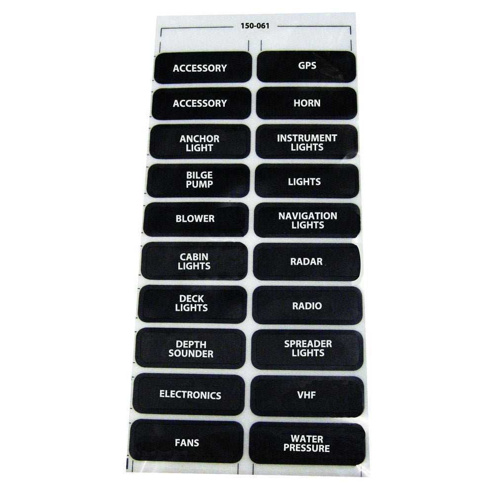 Paneltronics 150-061 Dc-20 Assorted Label Sheet Image 1