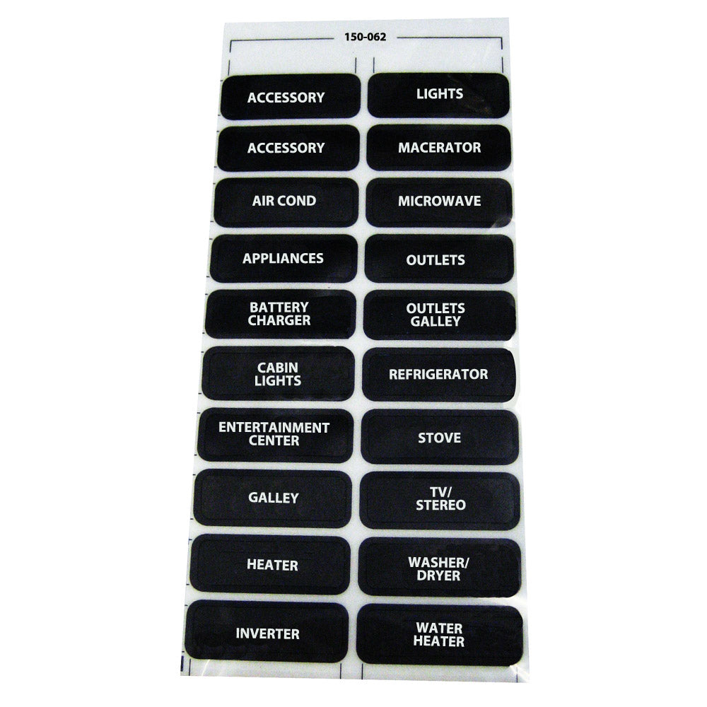 Paneltronics 150-062 Ac-20 Assorted Label Sheet Image 1