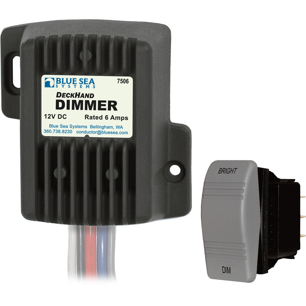 Blue Sea Systems 7506 Deckhand Dimmer 6 Amp/12V - Marine Dimmer Switch Image 1