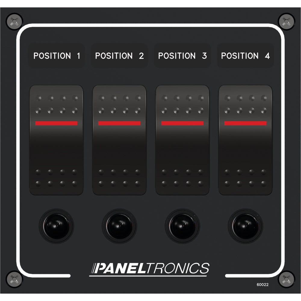 Paneltronics 9960022B Waterproof Panel Dc 4-Position Illuminated Rocker Switch Image 1