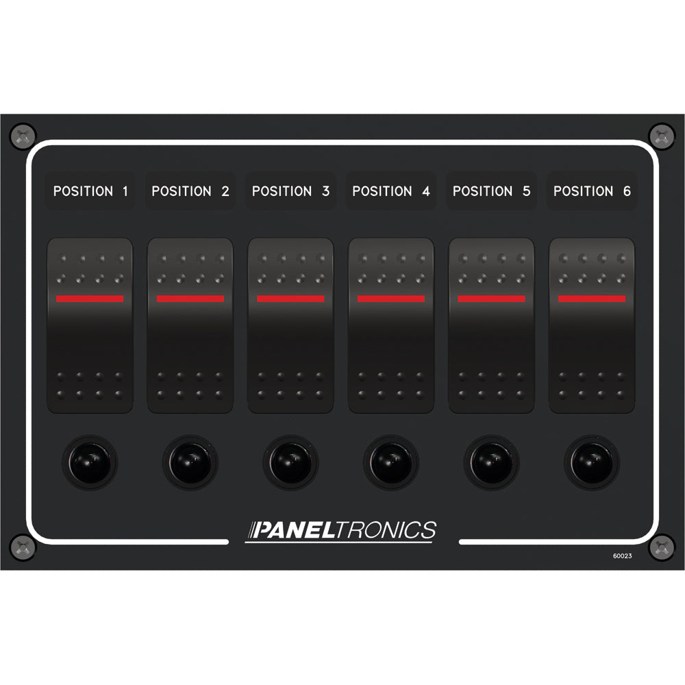 Paneltronics 9960023B Waterproof Panel Dc 6-Position Illuminated Rocker Switch Image 1