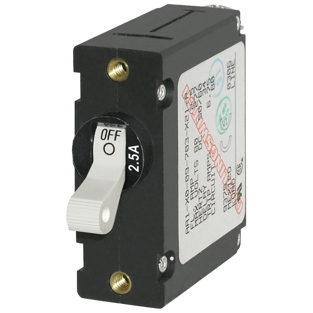 Blue Sea 7197 A-Series White Toggle Circuit Breaker - Single Pole Image 1