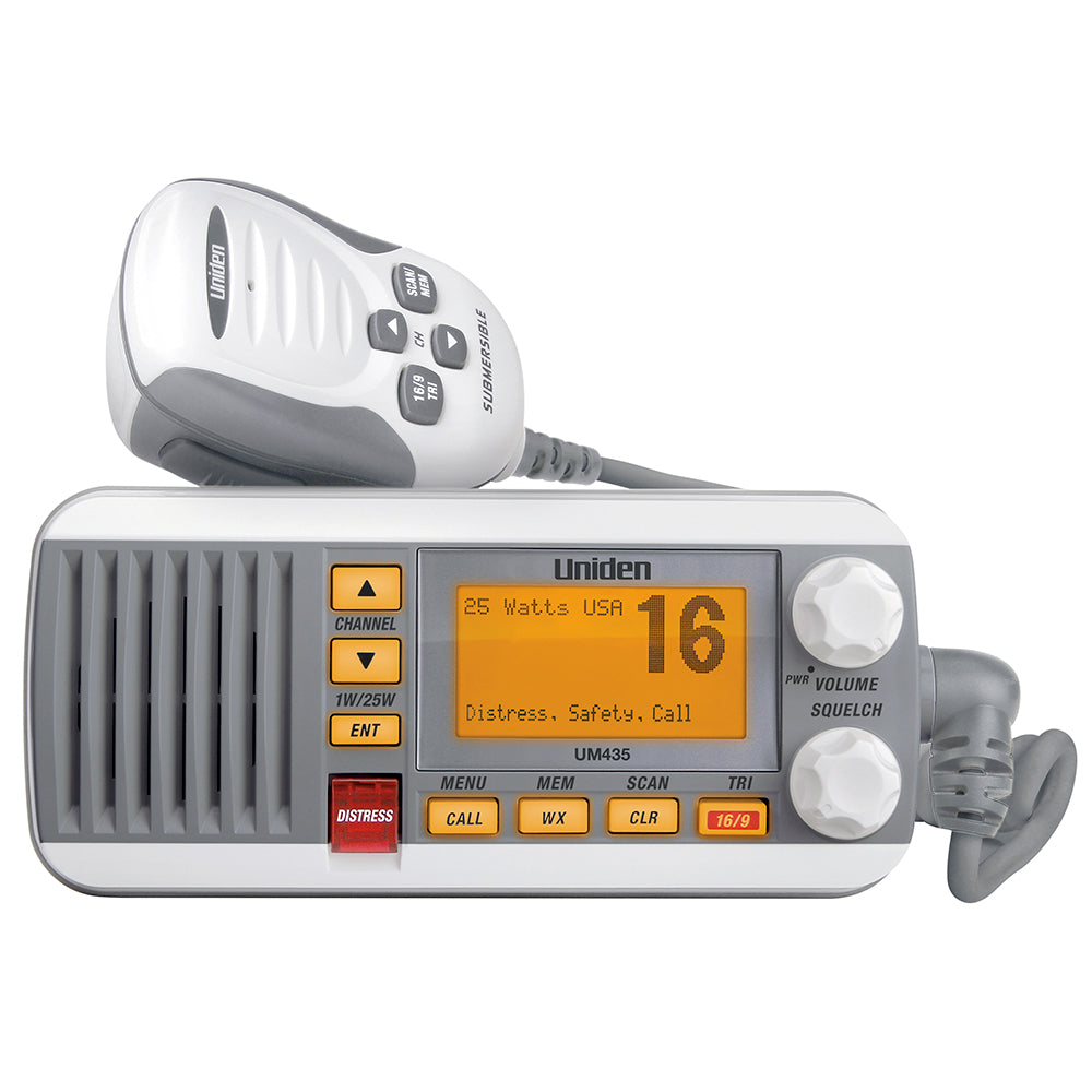 Uniden UM435 25 WATT FULL FEATURED FIXED MOUNT VHF MARINE RADIO 4 DIGIT And "B" "" Image 1