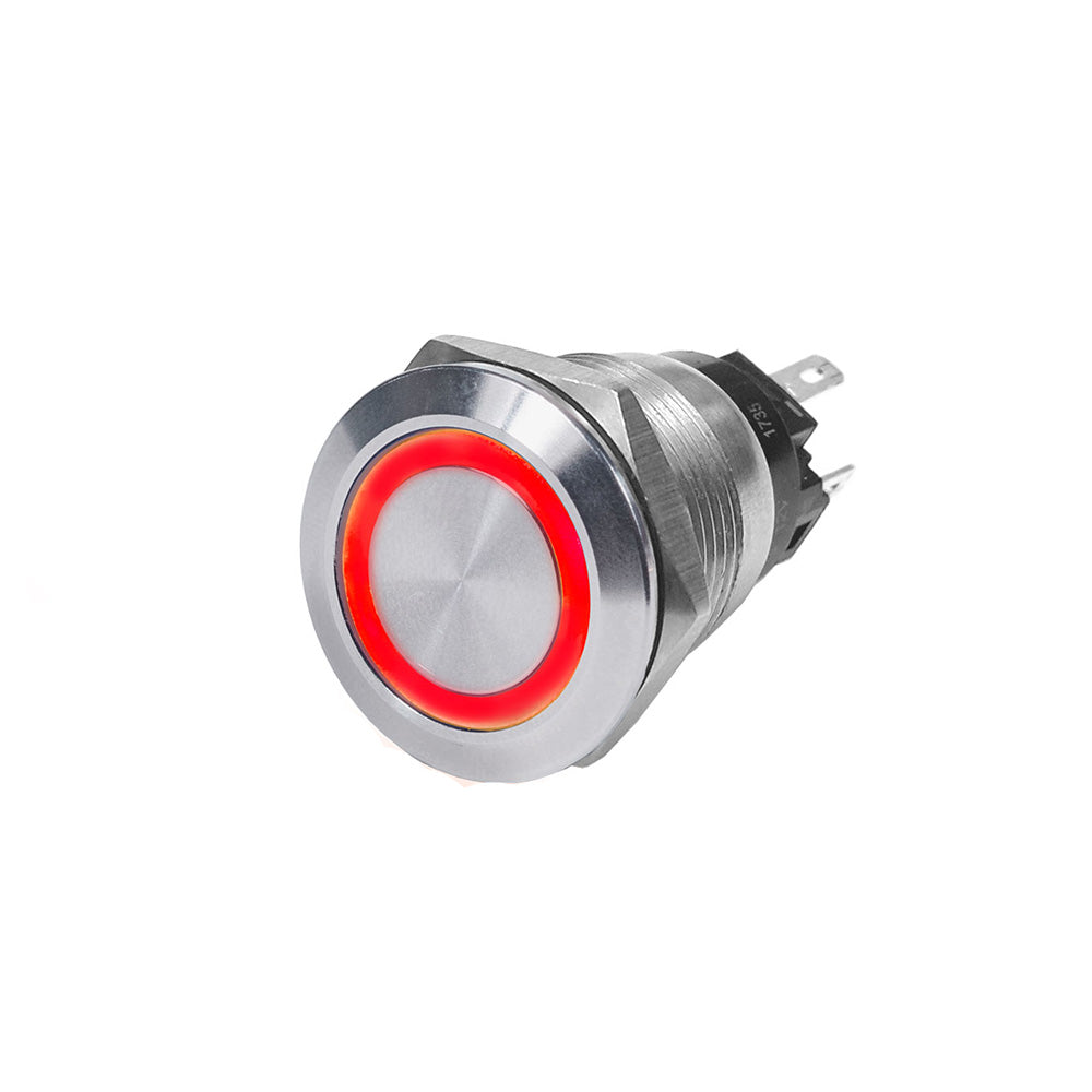 Blue Sea Systems 4163-BSS 10A Red LED Push Button Switch - Off-On Image 1