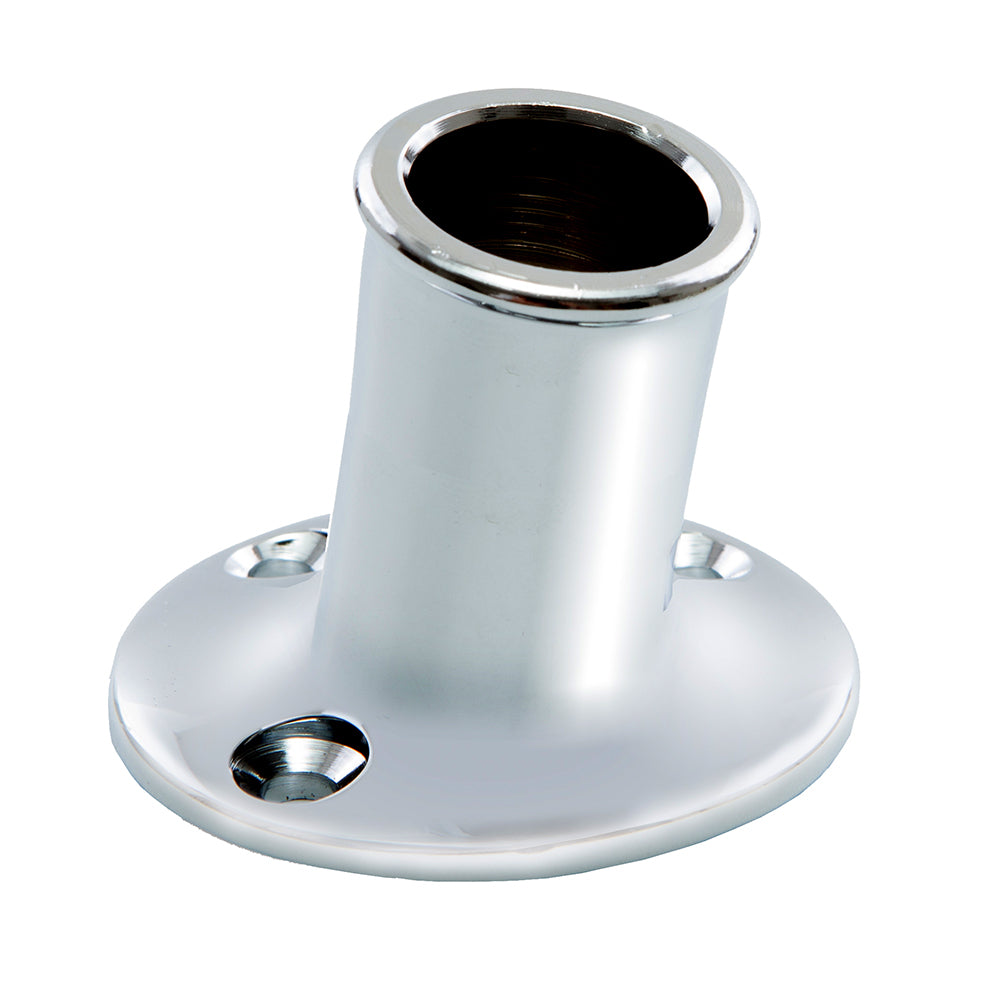 Whitecap S-5001 Top-Mounted Flag Pole Socket CP/Brass 3/4" ID Image 1