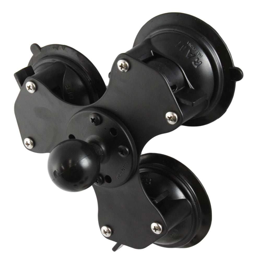 Ram Mounting Systems Ram-224-3U Triple Suction Cup Mount 1.5" Ball Image 1