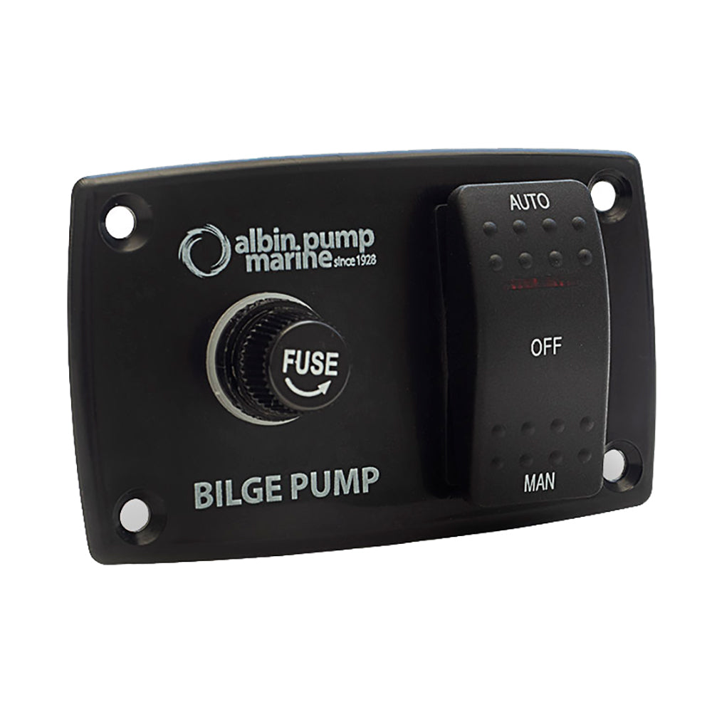 Albin Pump 3-Way Bilge Panel 01-66-027 - Marine 12/24V Switch Control Image 1