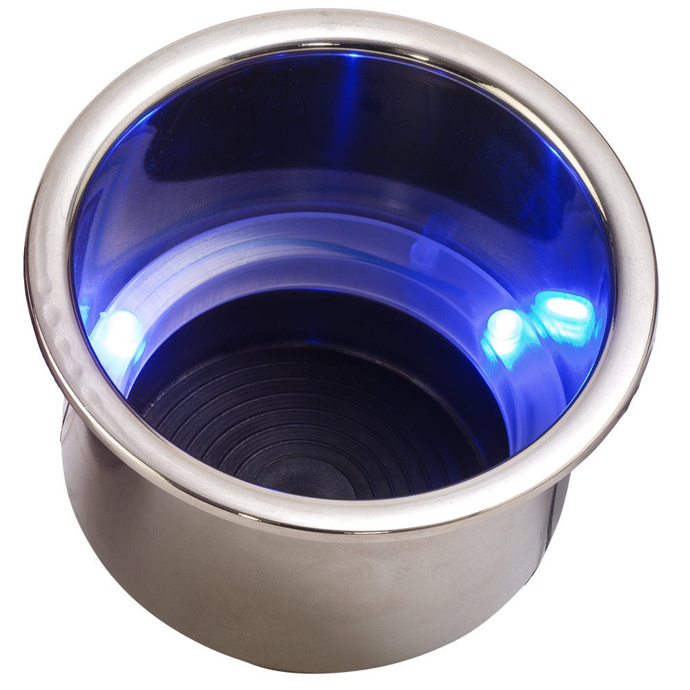 Sea-Dog 588074-1 Led Flush Mount Combo Drink Holder Drain Fitting Blue Image 1