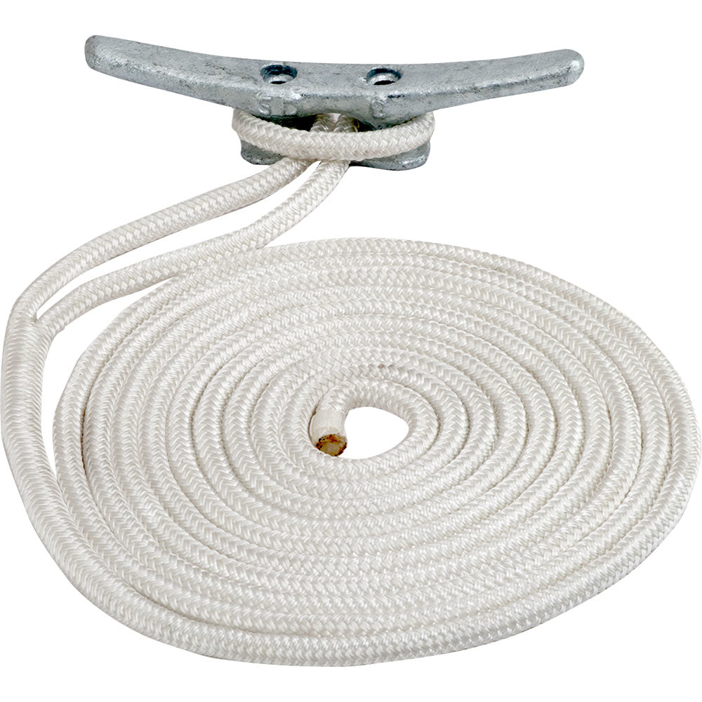 Sea-Dog White Double Braided Nylon Dock Line - 5/8" x 35ft (302116035WH-1) Image 1