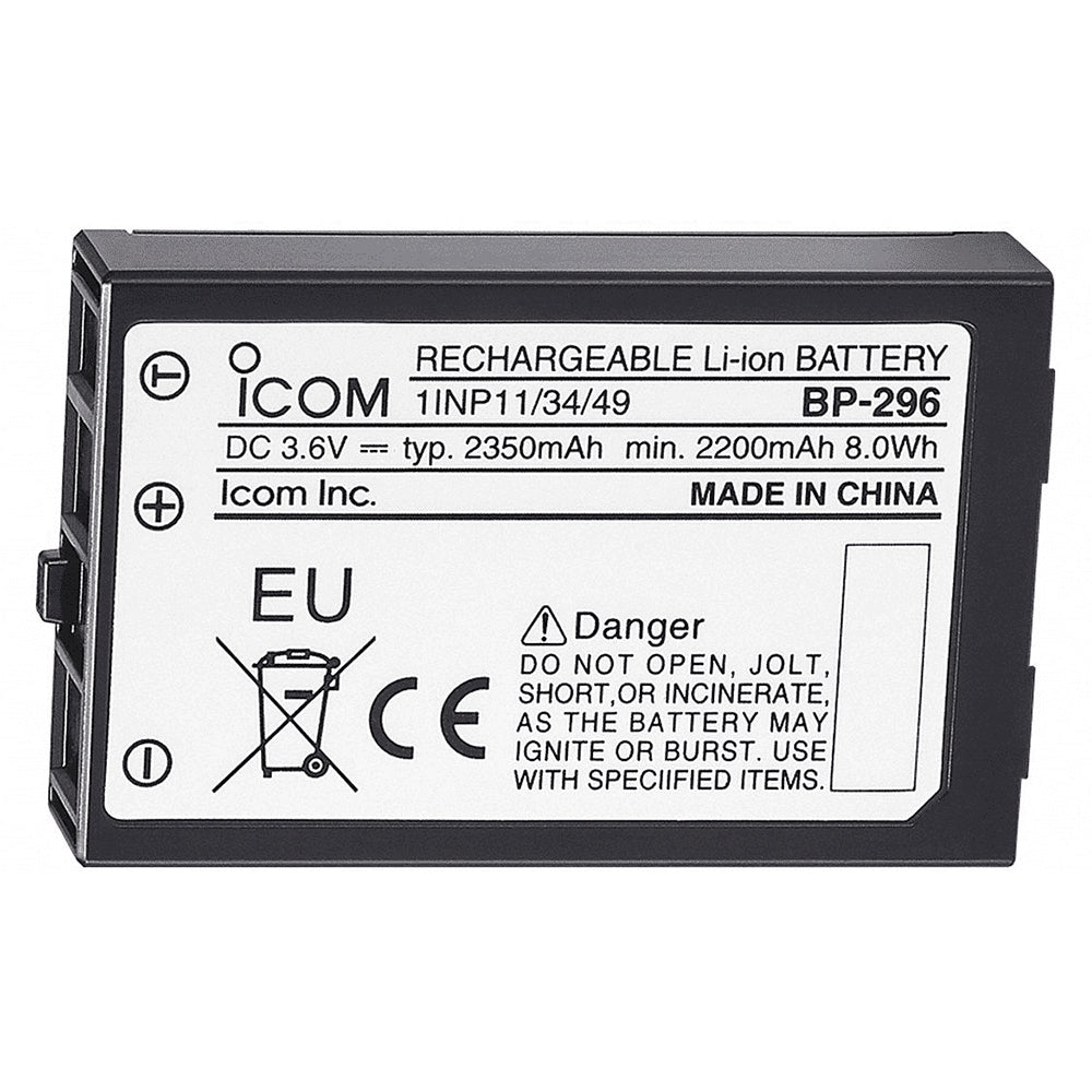 Icom BP296 Li-Ion Battery 3.6V 2350mAh M37 Image 1