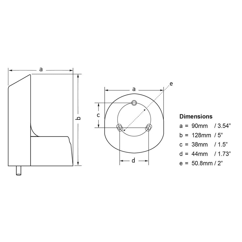 Hella Marine 241287812 Naviled Pro Deck Mount Adapter White