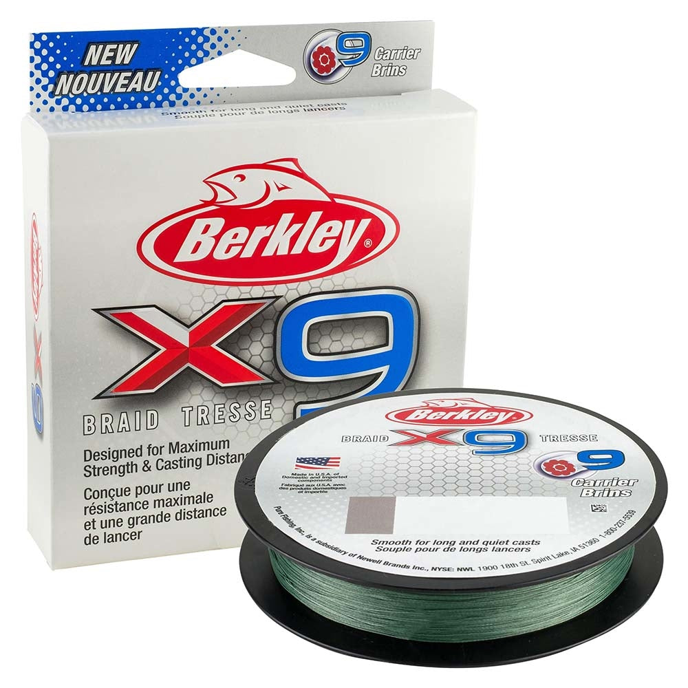 Berkley X9 Braid 15lb 164yds Low-Vis Green Fishing Line (1486813) Image 1