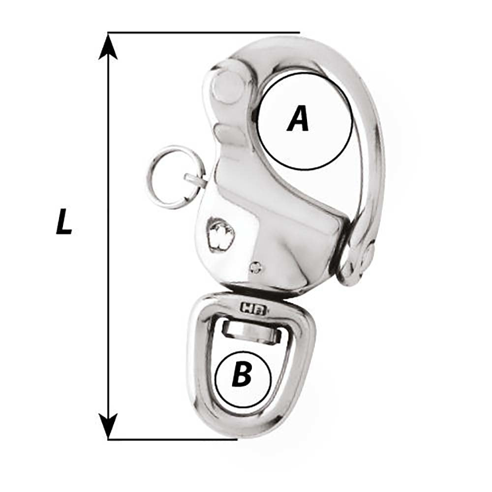 Wichard Marine 02473 2-3/4" Snap Shackle Swivel Eye 80Mm