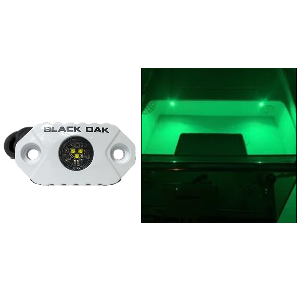 Black Oak LED Mal-G Green Rock Accent Light - White Housing Image 1