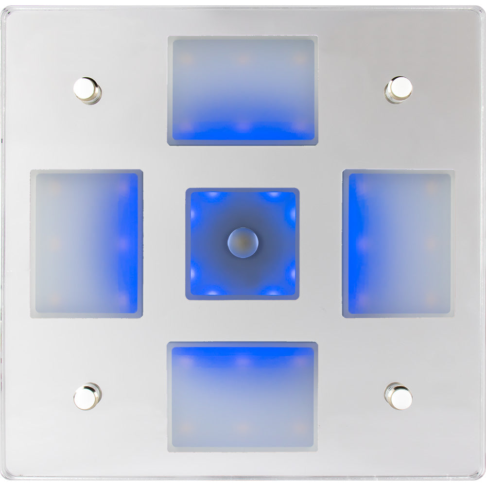 Sea-Dog 401840-3 Square Led Mirror Light On/Off Dimmer White And Blue Image 1