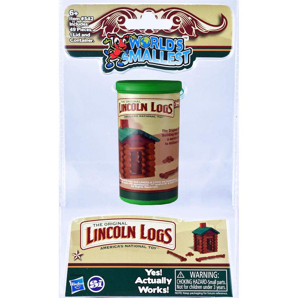 World's Smallest 542S Lincoln Logs - Hasbro Licensed - Tiny Toy for Creative Building Image 1