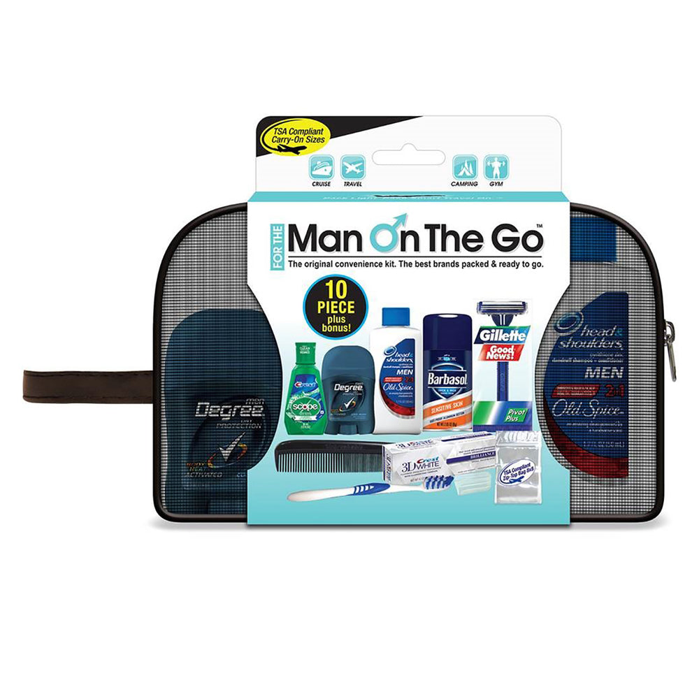 Convenience Kits International 81DAS Man On The Go 10 Pc Travel Kit Mesh Bag