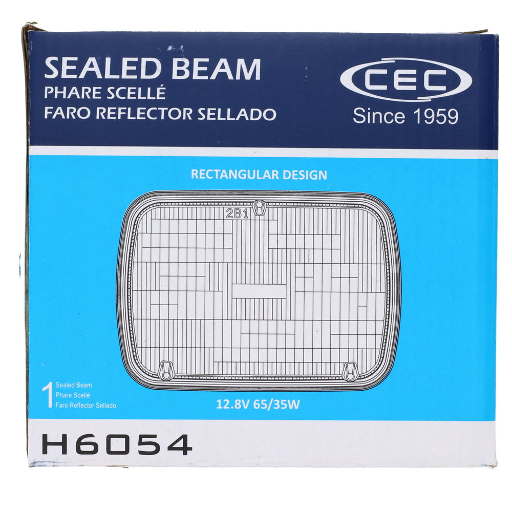 Cec Industries CH6054SB 6054 Halogen Hi-Low Beam Sq 2Lamp System