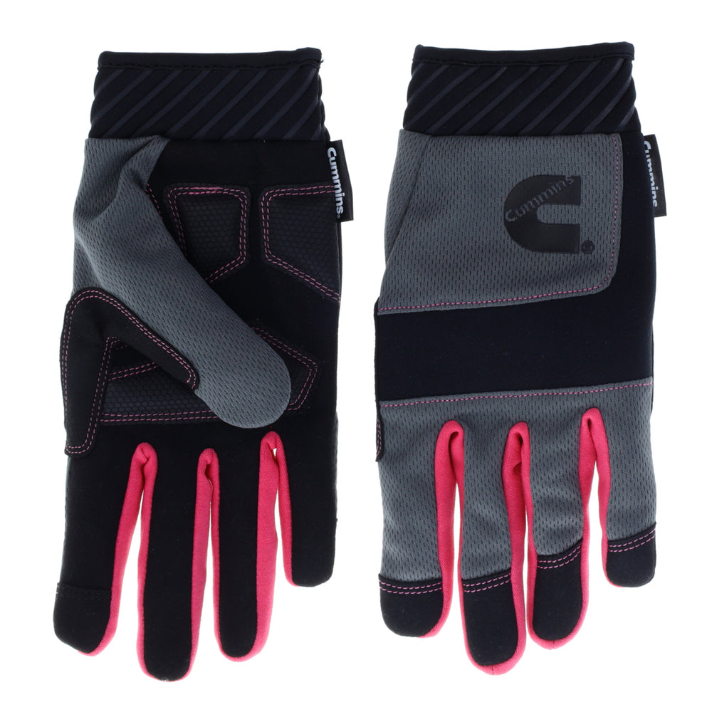 Cummins CMN35156 Womens Mechanic Gloves Pink And Gray Women Utility Ga Image 1