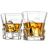 Deal Partners LLC DDFUNA 11oz Whisky Glasses Set with 3D Cubed Ridges