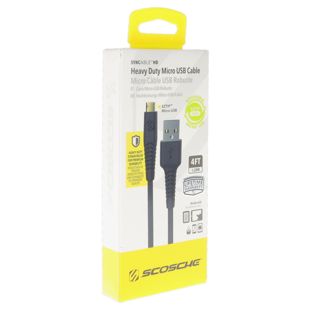 Scosche HDM4SP HD Micro Cable - Heavy Duty USB to Micro USB - 4ft