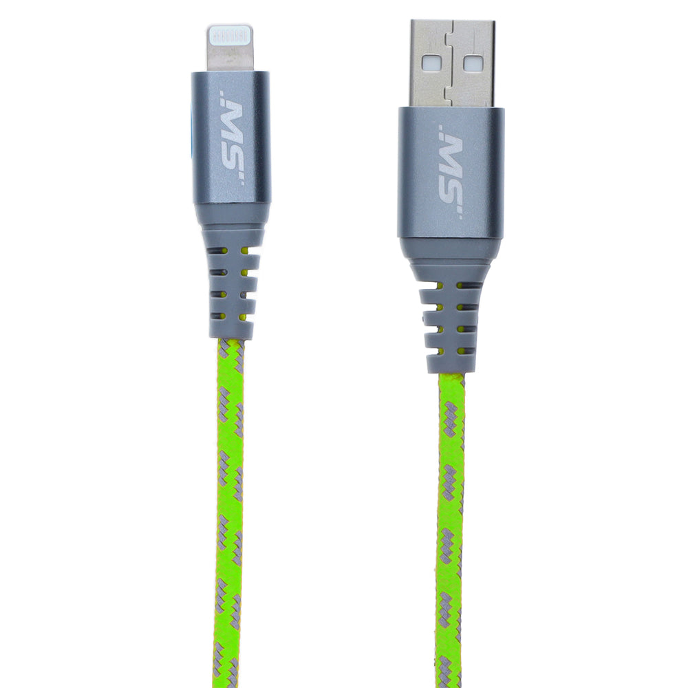 Mobilespec MBSHV0422 Hivis 4ft Lightning to USB-A Cable Y
