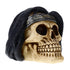 Treasure Cove P784187 Resin Voodoo Skull with Hair - Gothic Halloween Decor