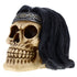 Treasure Cove P784187 Resin Voodoo Skull with Hair - Gothic Halloween Decor