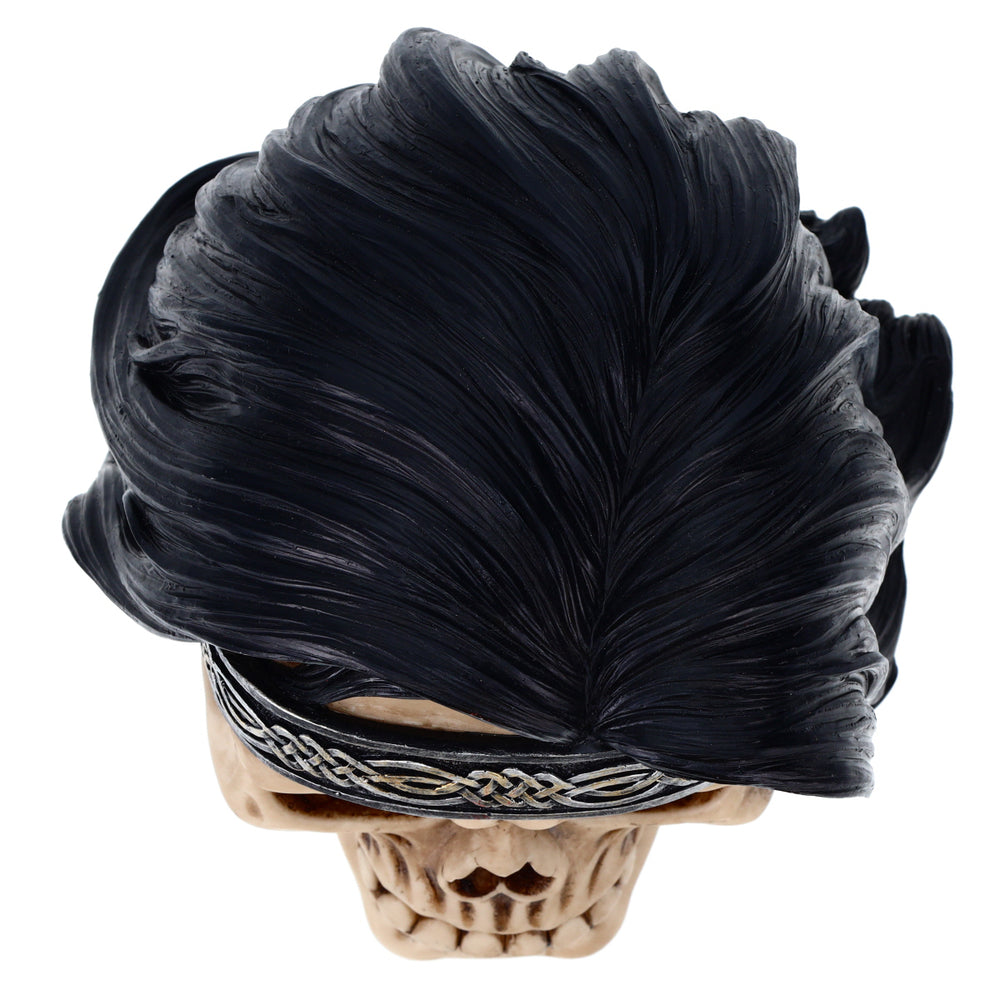 Treasure Cove P784187 Resin Voodoo Skull with Hair - Gothic Halloween Decor