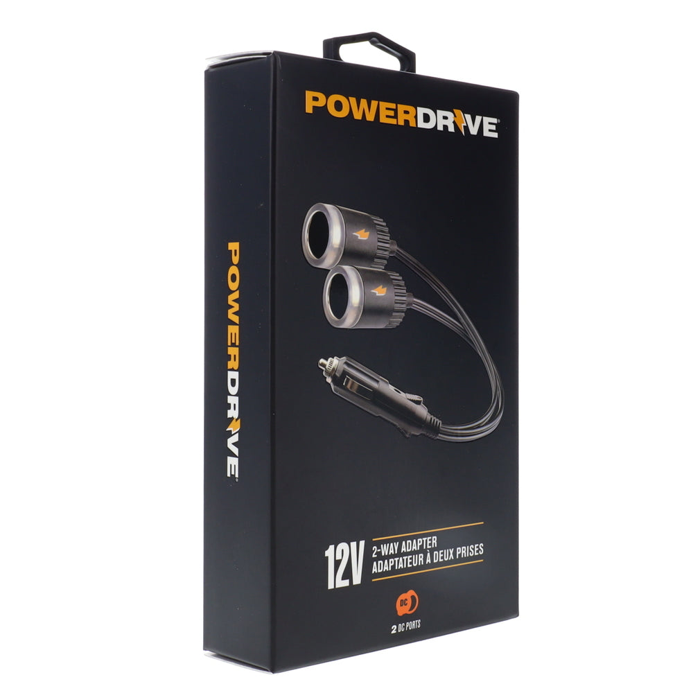 PowerDrive PD9223BL 12V 2-Way Adapter Cigarette Socket Vehicle Auxili