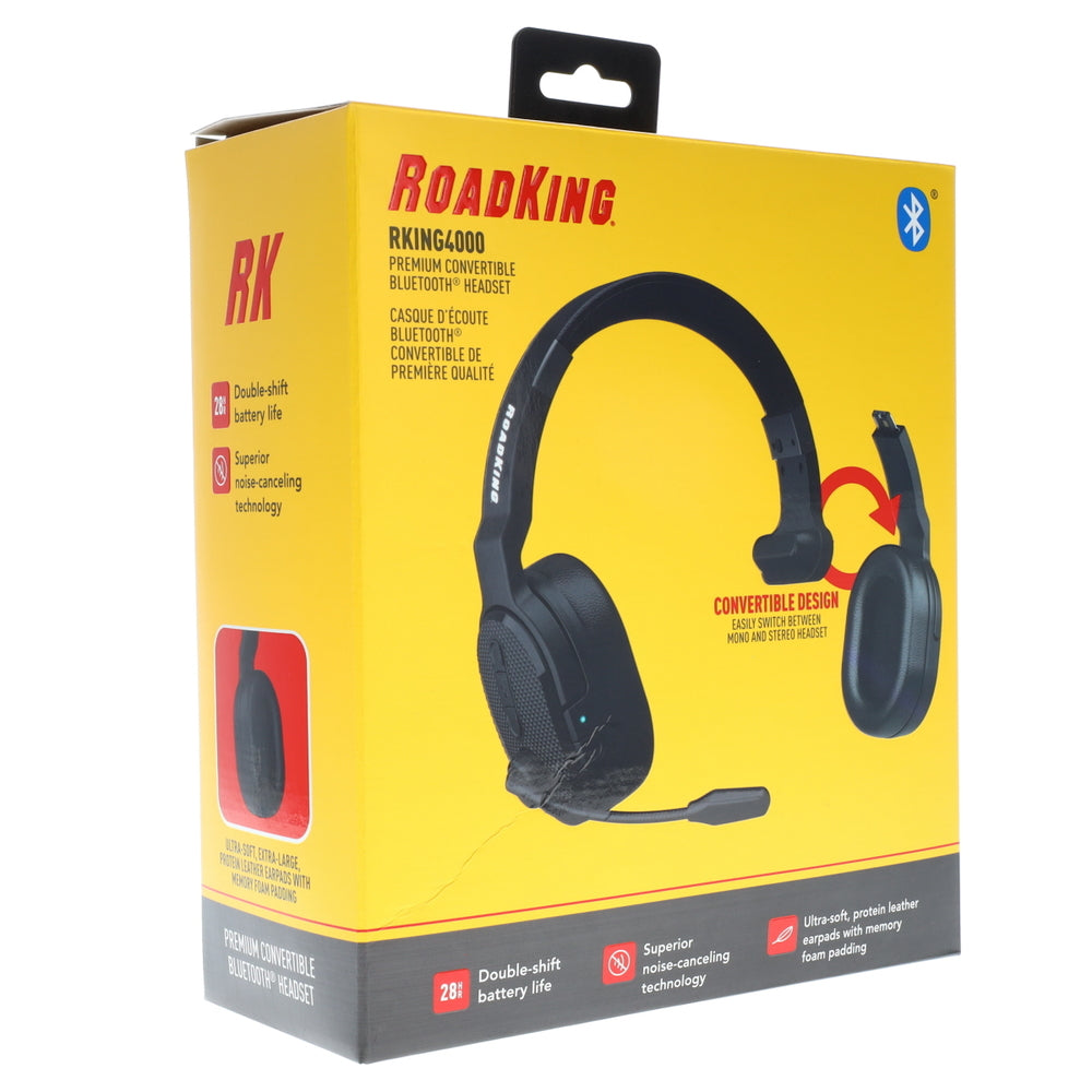 RoadKing RKING4000 Noise Cancelling Bluetooth Headset Wireless Trucker Mono To