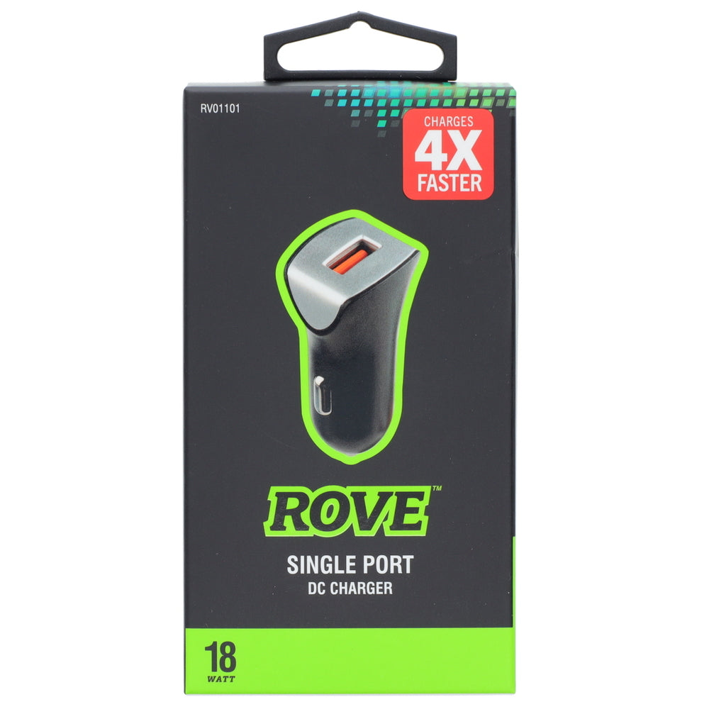 ROVE RV01101 Single Port Usb Car Charger 18W 2.4Amp Usb-C -Certified Universal