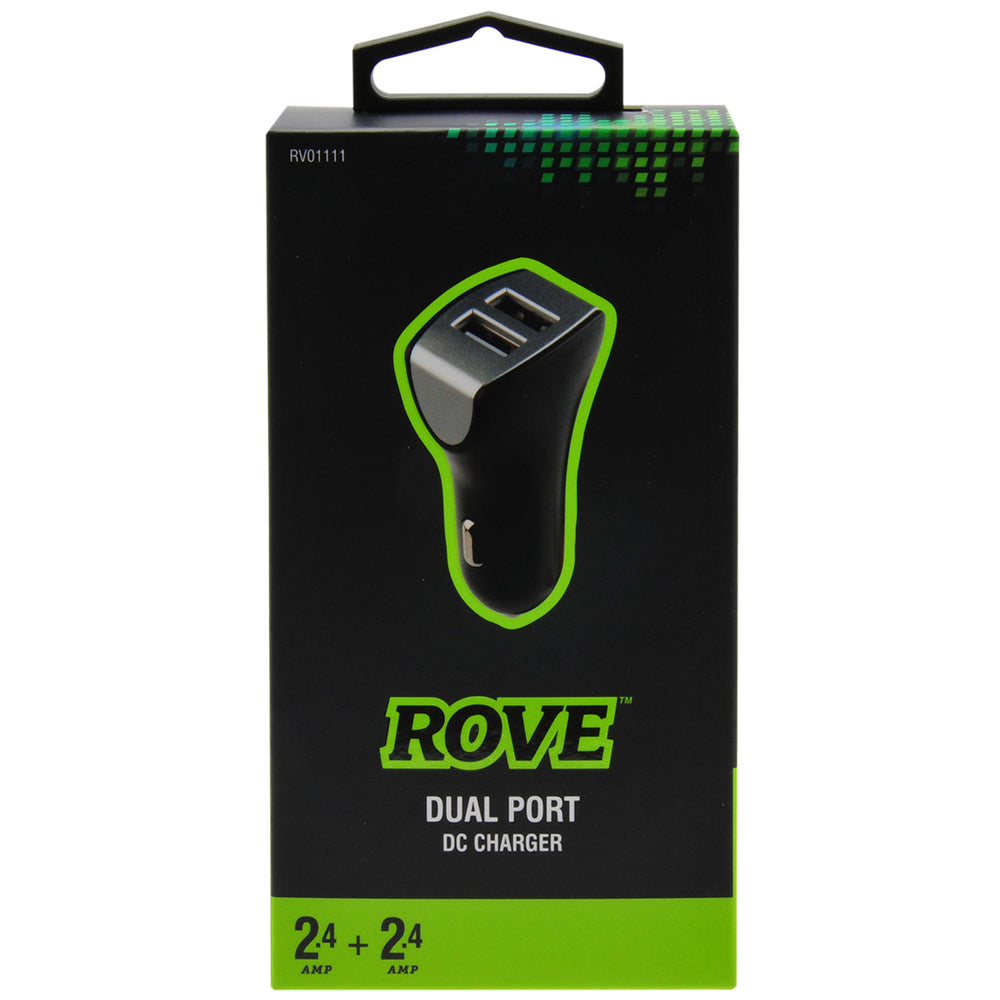 ROVE RV01111 Dual Port Usb Car Charger 24W 12-Volt 2-Port Adapter