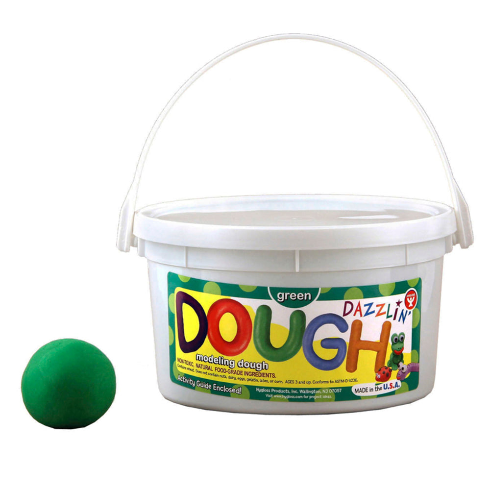 Hygloss HYG48302 Green Dazzlin' Dough 3 Lb. Tub Image 1